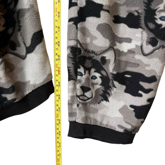 Mountain Ridge Grey Camo Wolf Fleece Onesie Pajama Hooded Jumpsuit Men’s Large - Picture 12 of 12